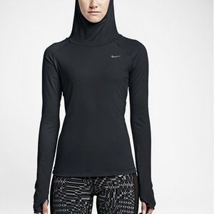 Nike Womens Dry Element Black Hoodie Finger Hole S